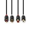 CAVO RCA NEDIS CABW24205AT20 PROLUNGA RCA 2XRCA FEMMINA A 2XRCA MASCHIO 2.00 METRI